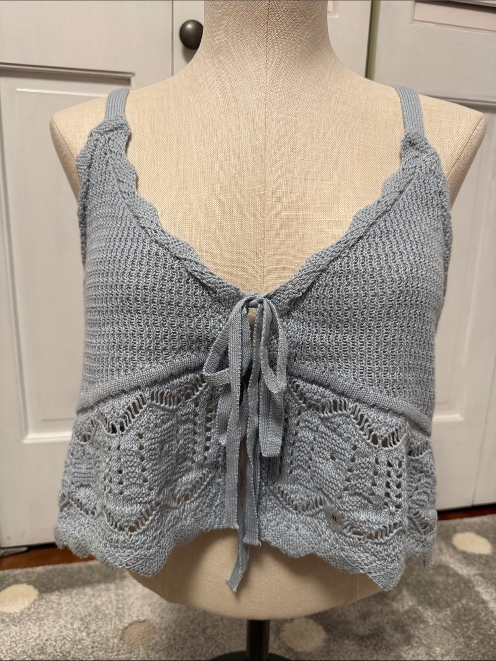 Aeropostale Light Blue Knit Cropped Tank Top
